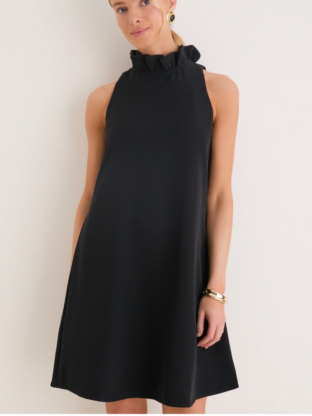 Tuckernuck Blythe Ruffle-Neck Sleeveless Mini Dress